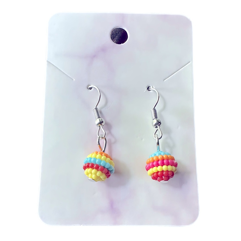 Colorful Rainbow Beaded Earrings